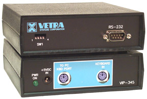 VIP-345 PS/2 Keyboard Protocol to RS-232 Serial Converter