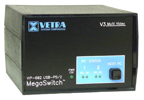 VIP-602-KMV3 2 Port Multi-Head USB - PS/2 Hybrid KVM Switch