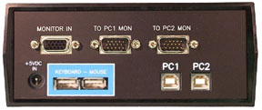 2 Port USB KVM Switch (rear view)