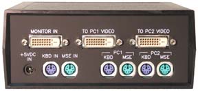 rear view of VIP-802-KMD KVM DVI Switch