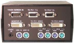 rear view of VIP-802-KMD-TS KVM and serial DVI Touchscreen Switch