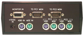 rear view of VIP-802-KMV-B-DE "SwitchCaster" 2 port KVM Switch and Multicaster