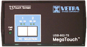 USB-802-KMV-STS-DE 2 port USB / serial touch screen KVM switch