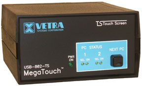 USB-802-KMV-STS 2 port USB / serial touch screen KVM switch