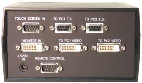rear view of VIP-802-D-TS serial DVI Touchscreen Switch
