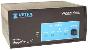 VIP-804-KMV4 4 port quad-head KVM switch