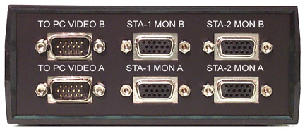 rear view of VIP-882-V2 2 Port Dual-Head Video Splitter