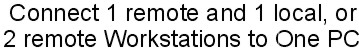 Connect 1 remote and 1 local, or 2 remote Workstations to One PC