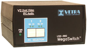 USB-802-KMAV2-DE 2 port dual-head USB KVM Switch w/audio