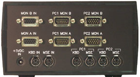 VIP-802-KMV2 Dual-Head KVM Switch rear view