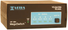 VIP-804-KMAV2 4 port dual head KVM switch w/ audio