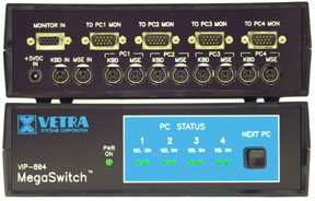 VIP-804-KMV 4 port KVM Switch