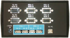 rear view of USB-882-KMV2 Dual-Head USB Splitter